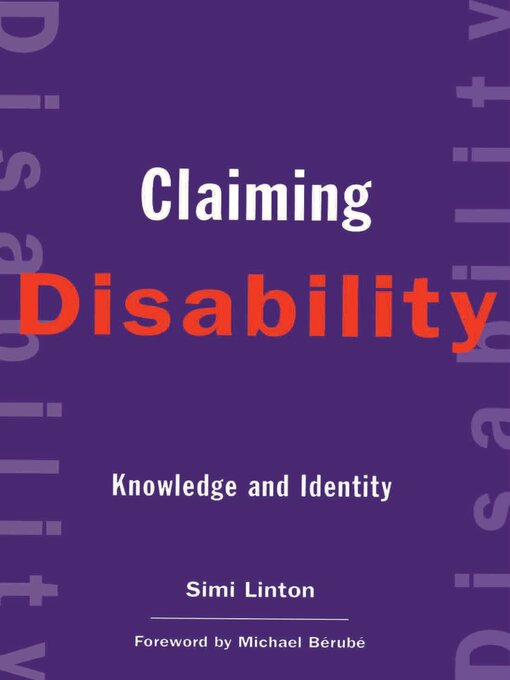 Title details for Claiming Disability by Simi Linton - Available